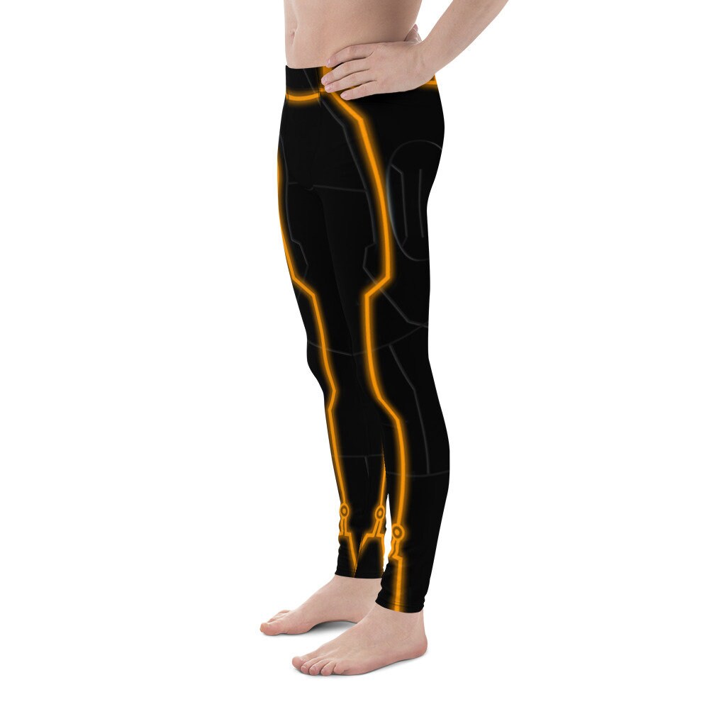Men's Orange Tron Inspired Leggings