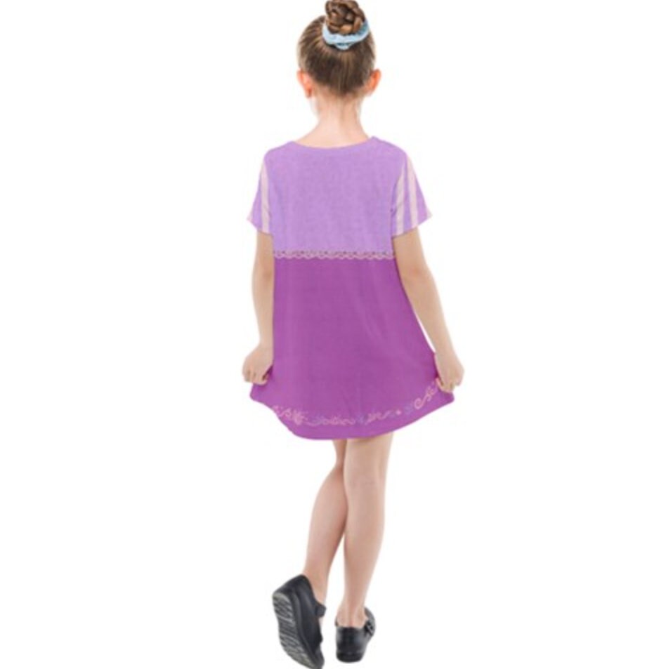 Kid's Rapunzel Tangled Inspired Short Sleeve Dress