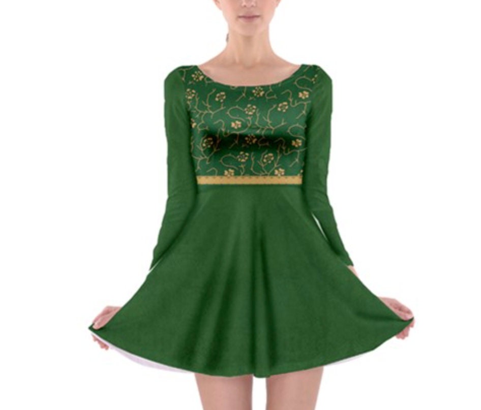 Princess Fiona Shrek Inspired Long Sleeve Flare Dress