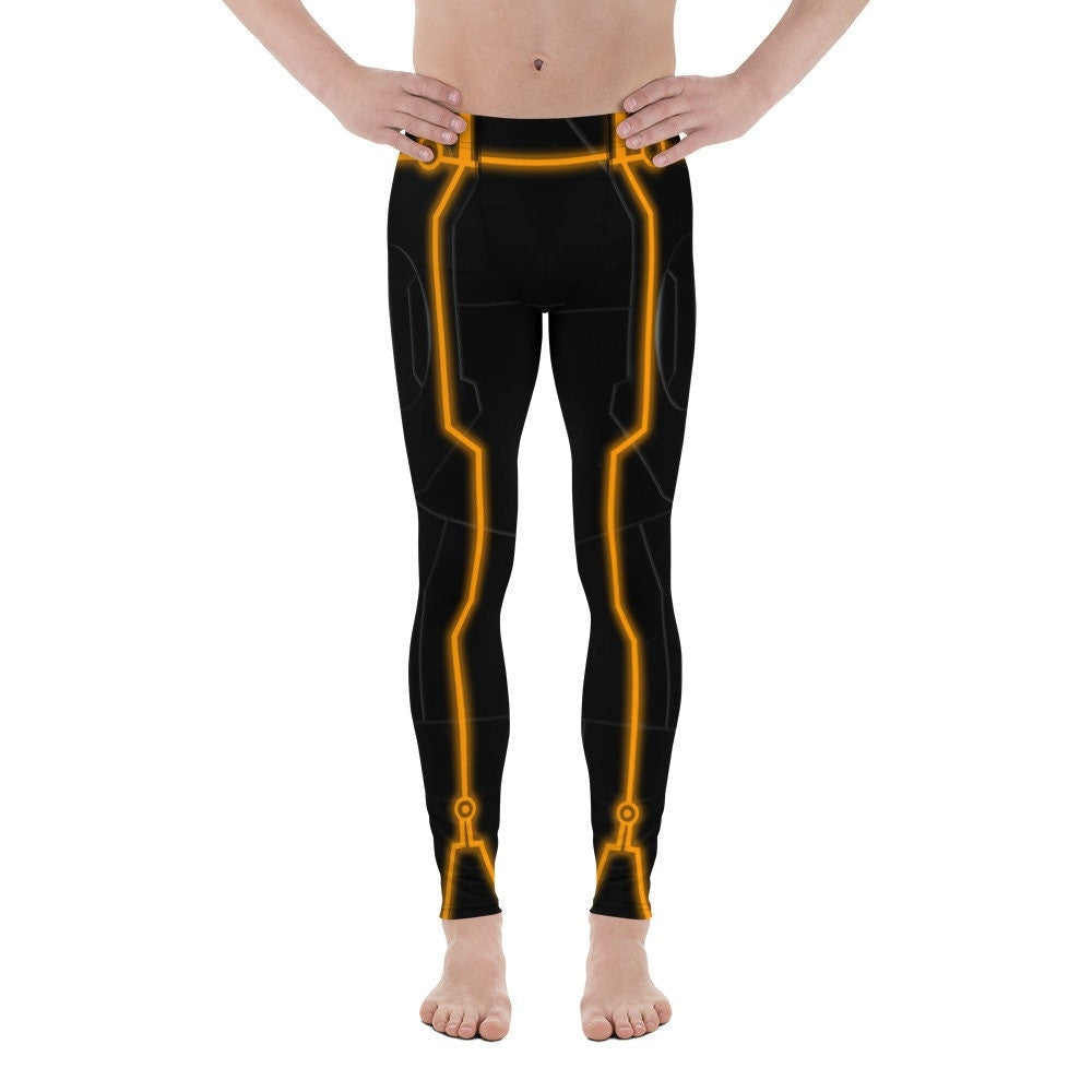 Men's Orange Tron Inspired Leggings