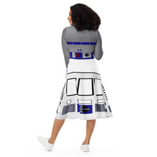 RUSH ORDER: All-over R2D2 Inspired print long sleeve midi dress