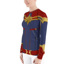 RUSH ORDER: Women's Captain Marvel Inspired Long Sleeve ATHLETIC Shirt