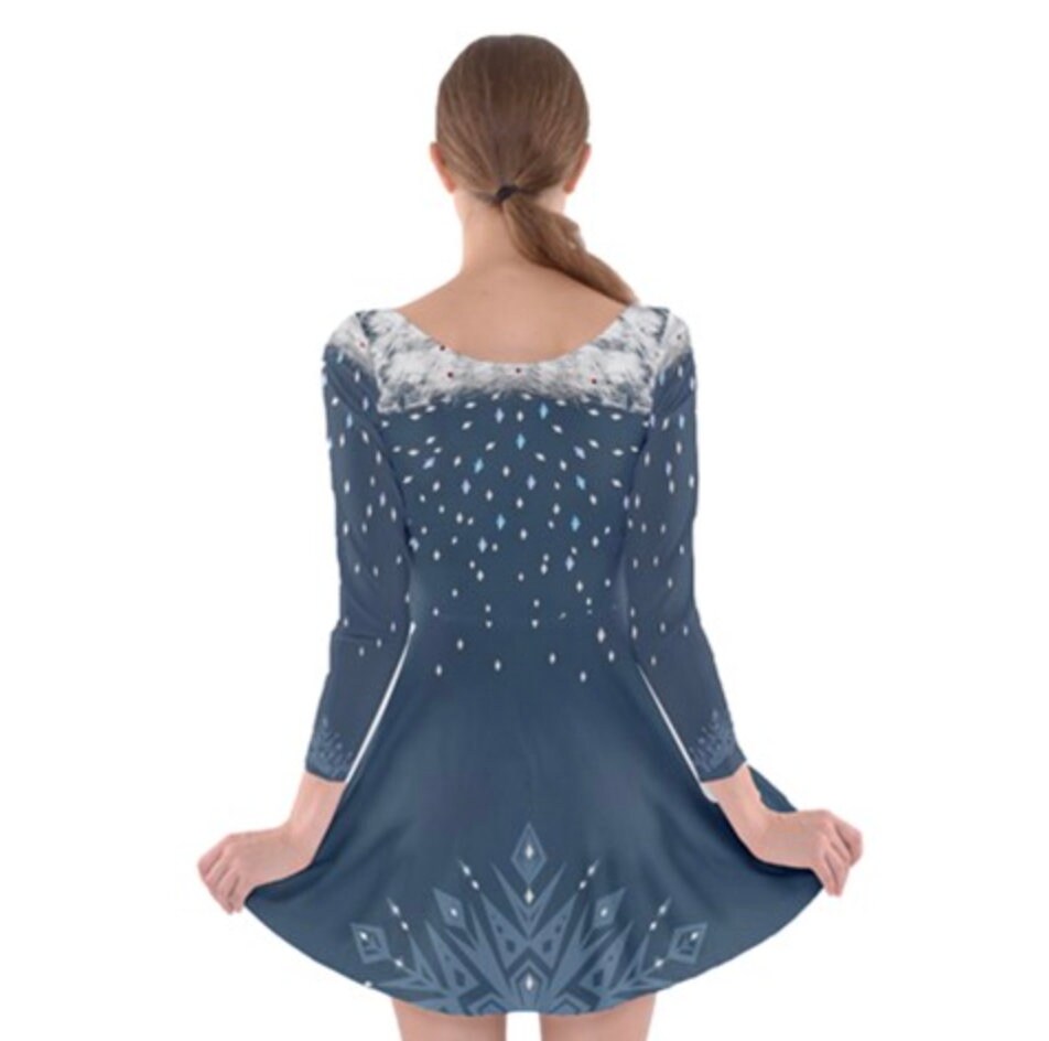 Elsa Olaf's Adventure Inspired Long Sleeve Skater Dress